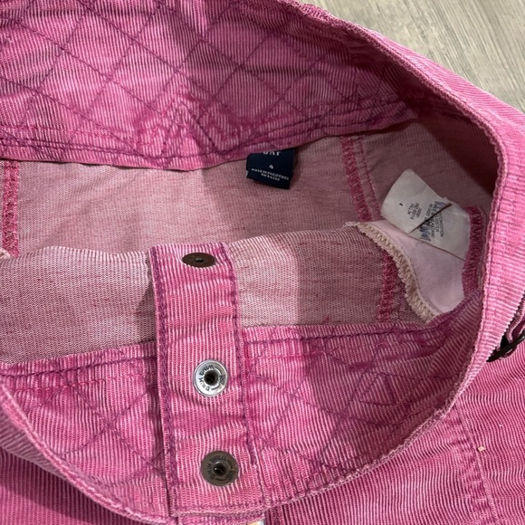 Vtg Gap 2004 Corduroy Pink Mini Skirt Button Front Sz 4 Y2K Preppy Spring School - Picture 10 of 12